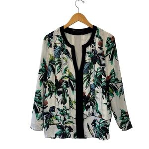 Proenza Schouler Silk MultiColour Tropical Print Blouse Tunic